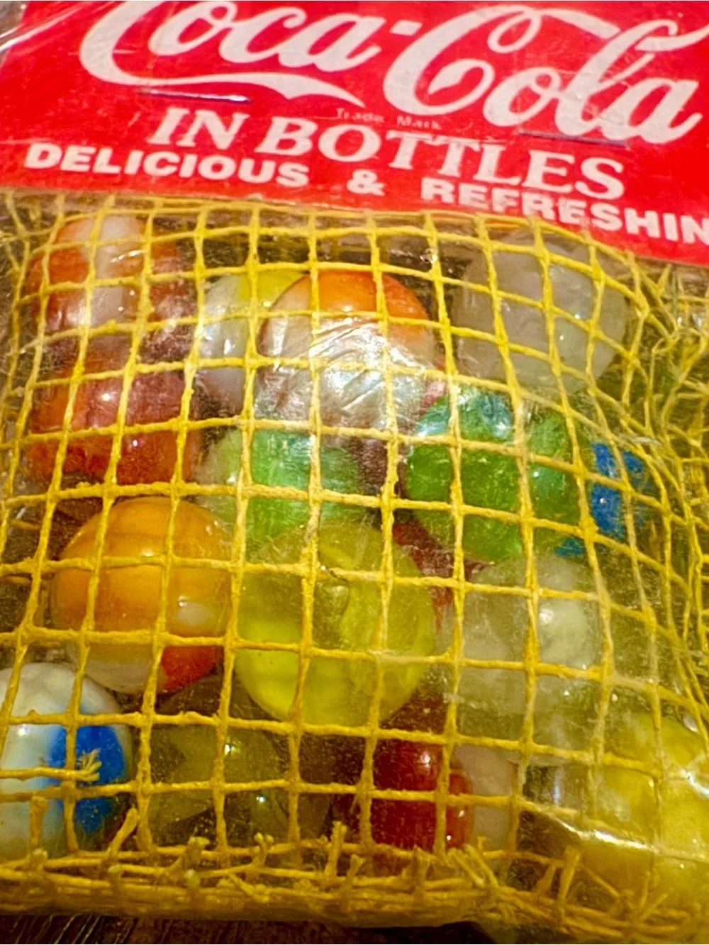 1950’s Coca Cola original Free with every carton bag of marbles Rare in mint